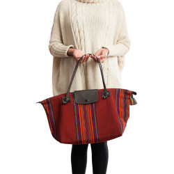Sac pliable en cuir de llama et aguayo