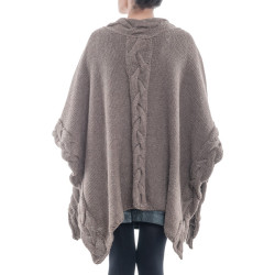Poncho ruana avec tresses fait main 100% alpaga