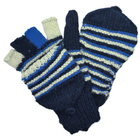 Gants-Moufles - Tricoté à la main - Taille S