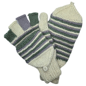 Gants-Moufles - Tricoté à la main - Taille L