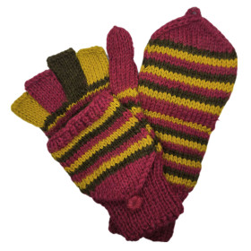 Gants-Moufles - Tricoté à la main - Taille S