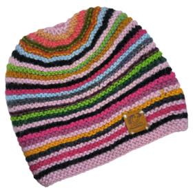 Bonnet arc-en-ciel tricoté à la main Taille Standard