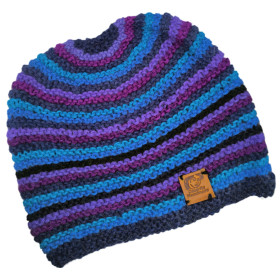 Bonnet arc-en-ciel tricoté à la main Grande Taille