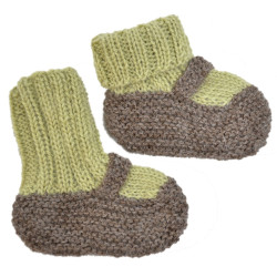 Chaussons pour Bébé Tricotés à la Main - Laine d'Alpaga