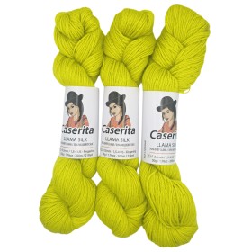 Jaune fluo – Baby lama & Soie – 50 g / 200 m
