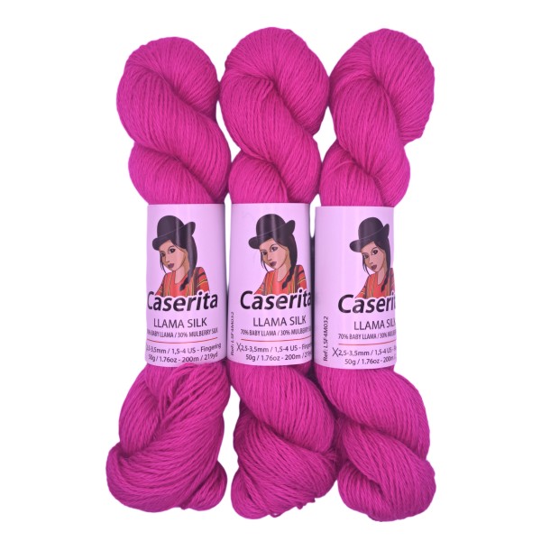 Fuchsia – Baby lama & Soie – 50 g / 200 m
