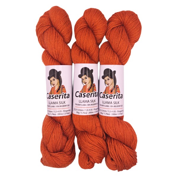 Orange – Baby lama & Soie – 50 g / 200 m
