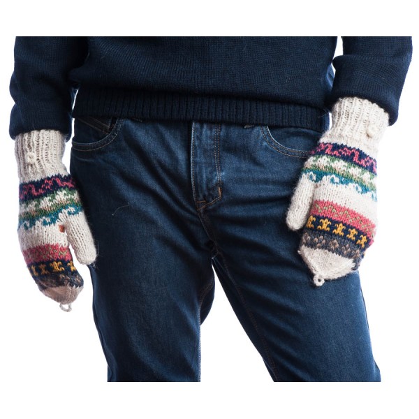 Gants mitaines colorés - Taille M - Blanc