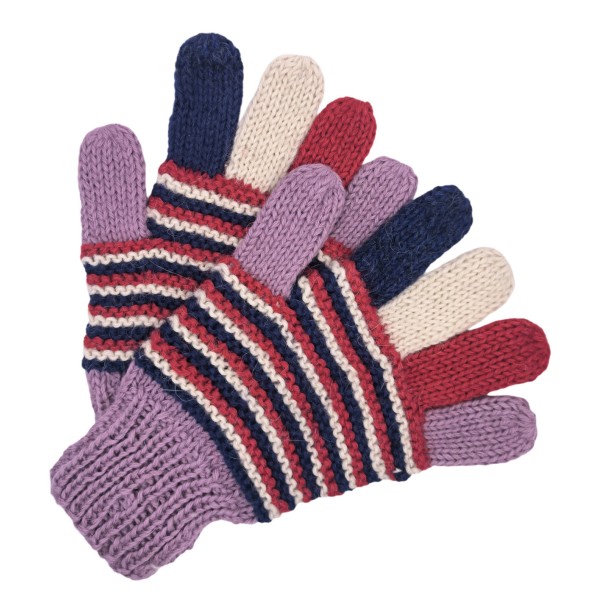 Taille M - Gants multicolores - Tricoté à la main