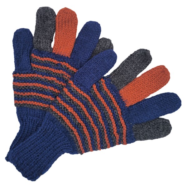 Taille M - Gants multicolores - Tricoté à la main