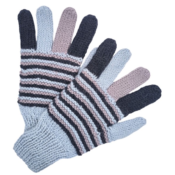 Taille M - Gants multicolores - Tricoté à la main