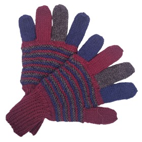Taille M - Gants multicolores - Tricoté à la main