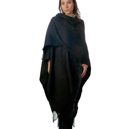 Long poncho ruana - Laine d'Alpaga
