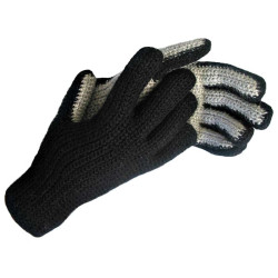 Gants bicolore au Crochet - Laine d'Alpaga Pure