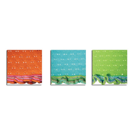Orange, turquoise, vert