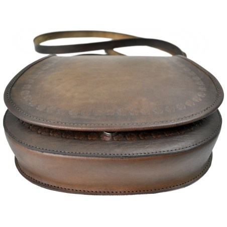 Bandoulière avec repoussages - Cuir Rigide
